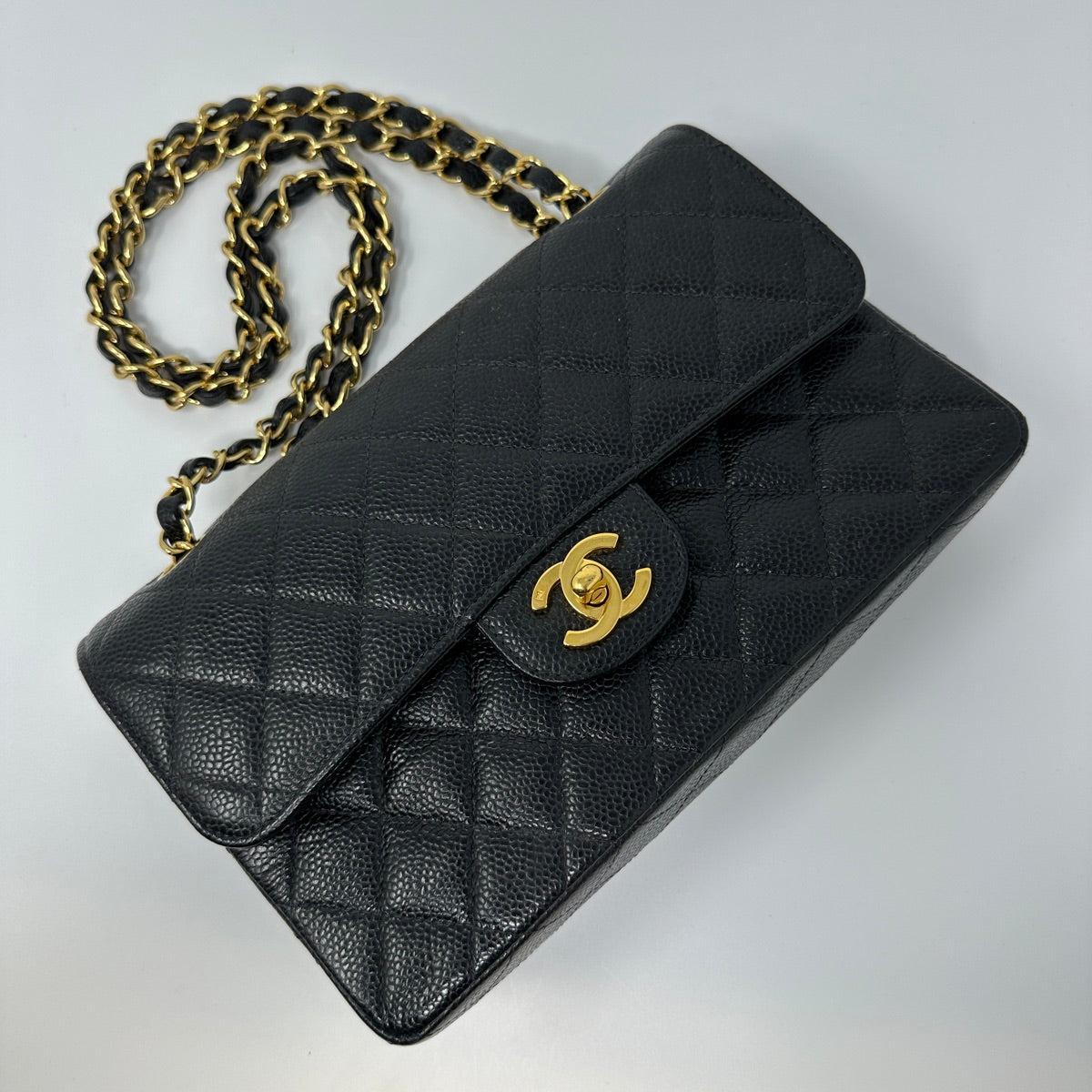 Chanel Classic Small Double Flap Shoulder Bag with 24K Gold-plated Hardware