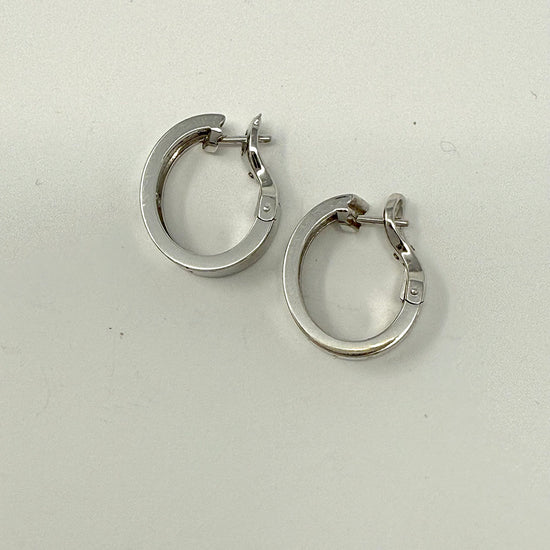 Cartier 18K White Gold LOVE Diamond Hoop Earrings