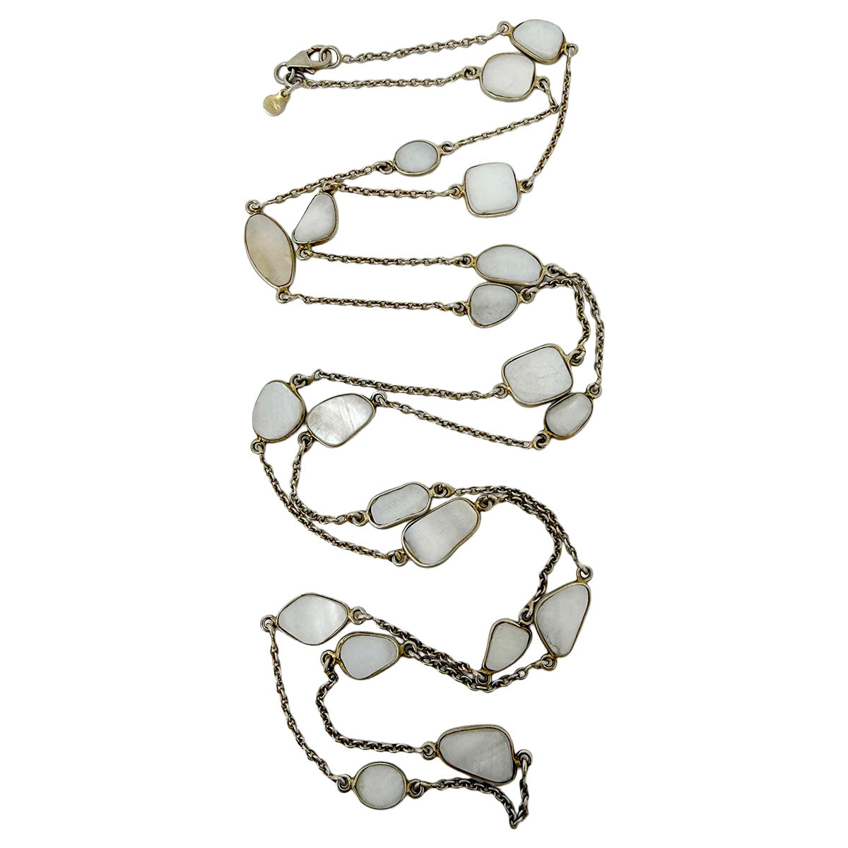 18K Gold-plated Mother of Pearl Station 40" Necklace