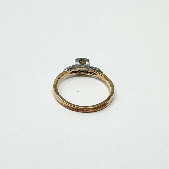 14K Gold Ring with 3 Diamonds