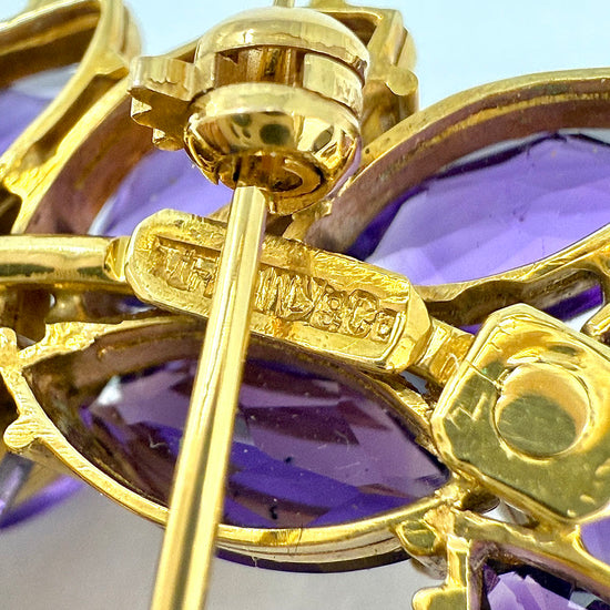 Tiffany & Co. Vintage 18K Gold and Amethyst U-shaped Brooch