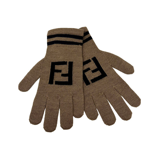 Fendi Wool Gloves with FF Logo