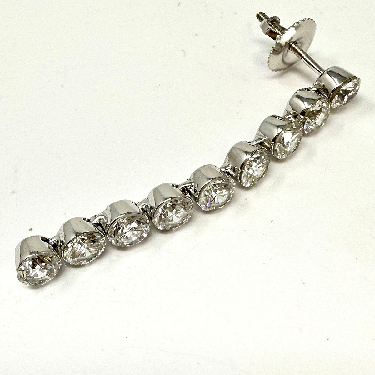 14K White Gold 9 Drop Lab Grown Diamond Earrings