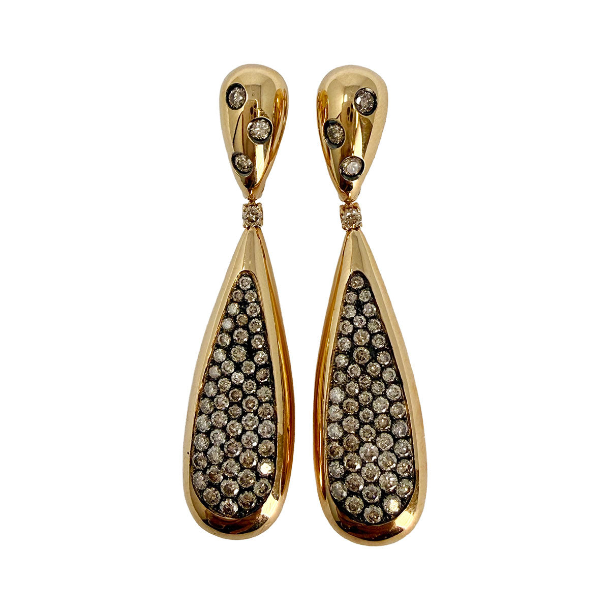 Damaso Martinez 18K Rose Gold Diamond Drop Earrings