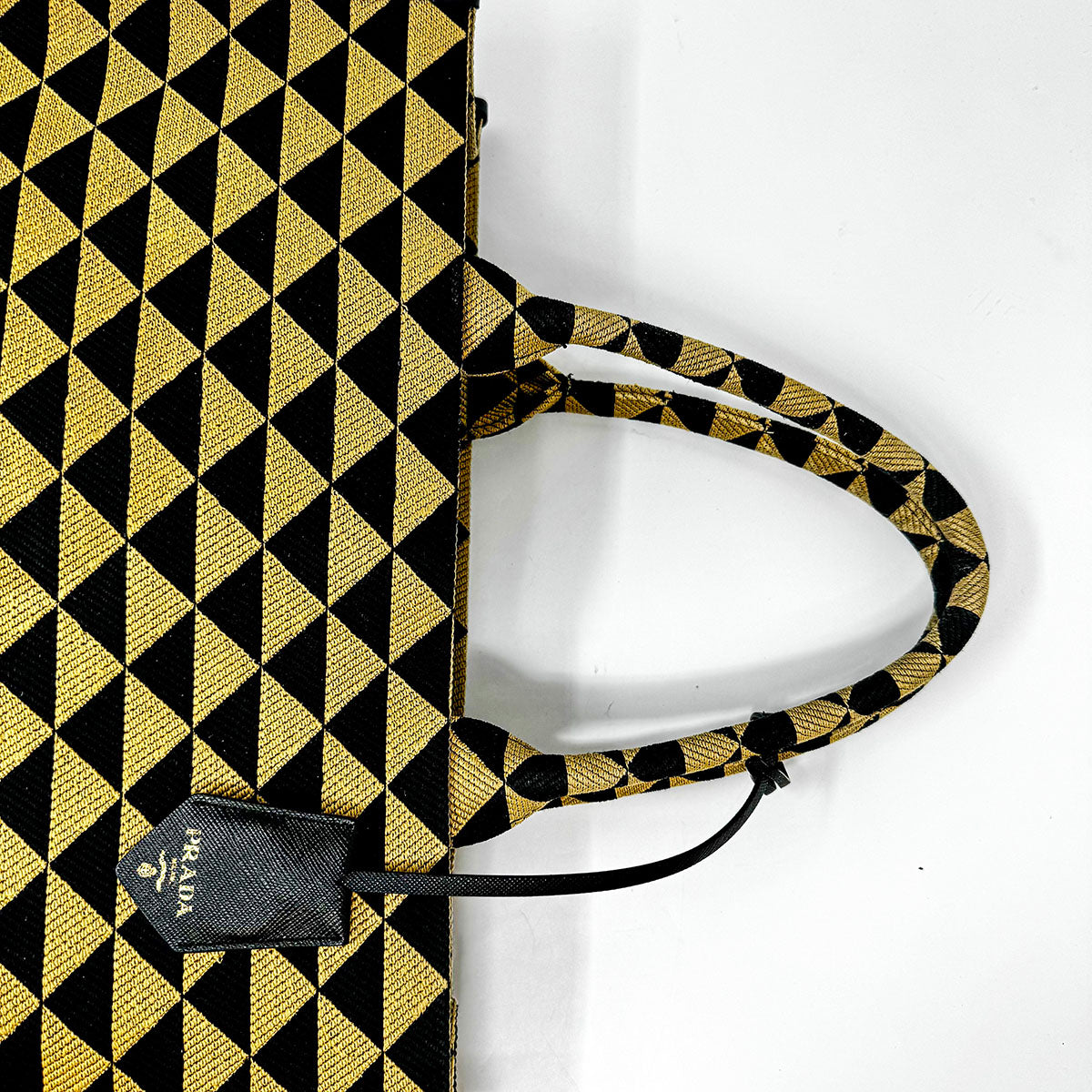 Prada Enameled Metal Triangle Tote