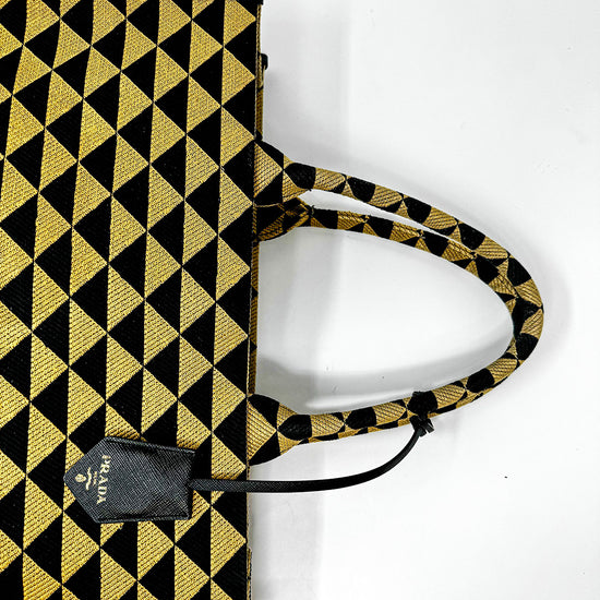 Prada Enameled Metal Triangle Tote