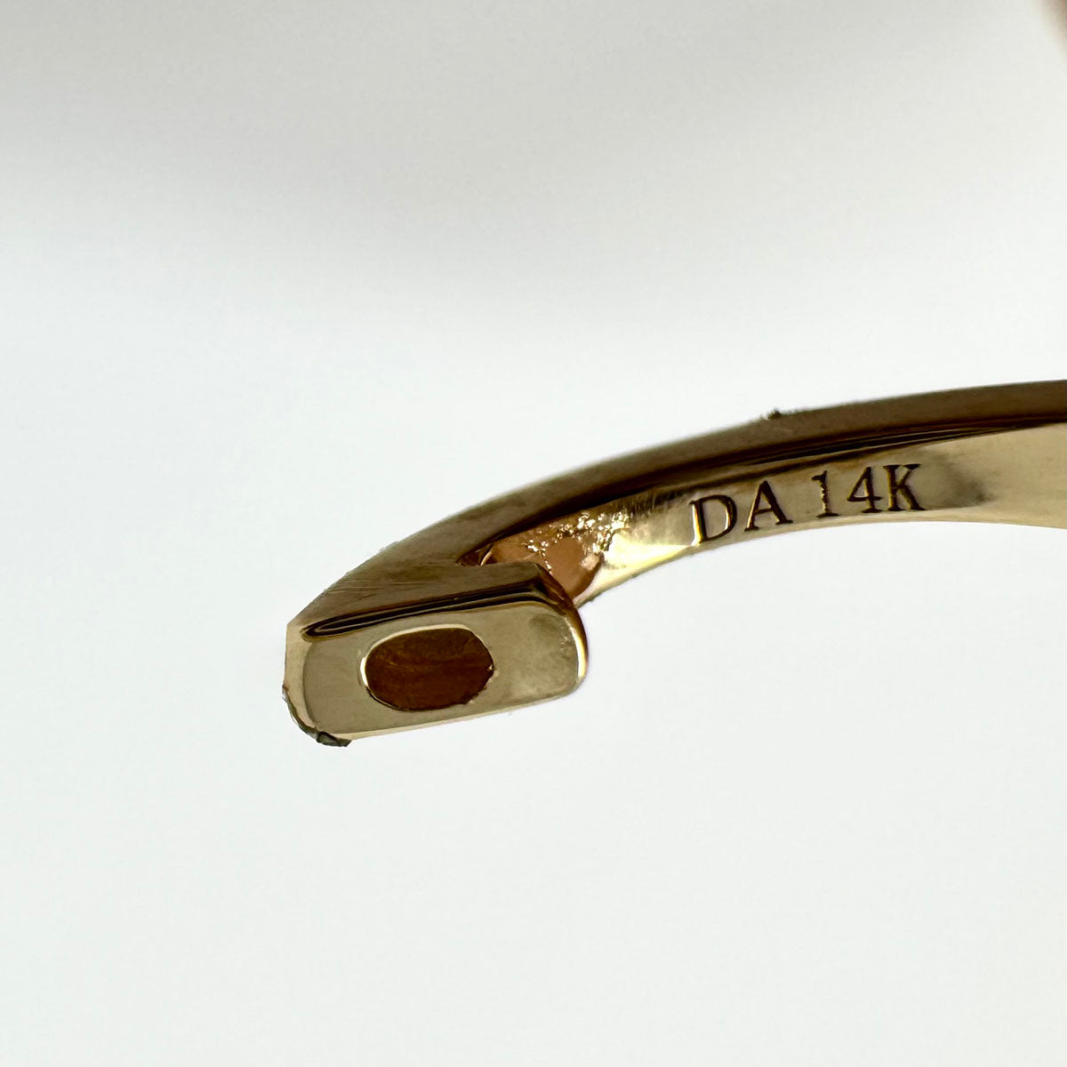 14K Gold Diamond Circle Huggie Earrings