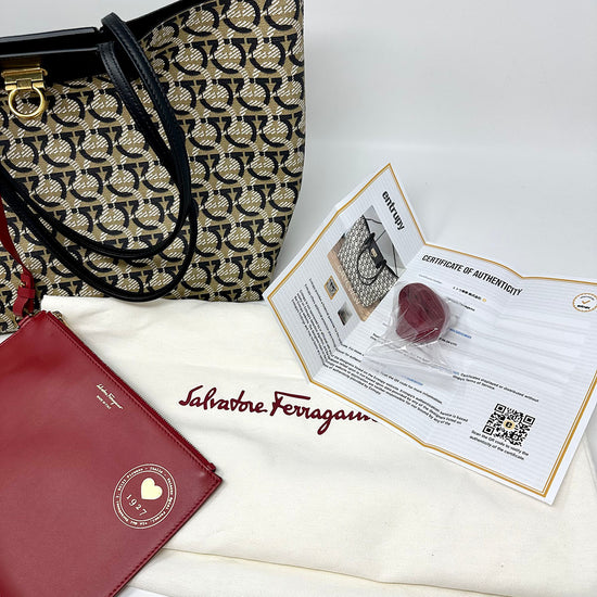 Salvatore Ferragamo Printed Gancino Tote