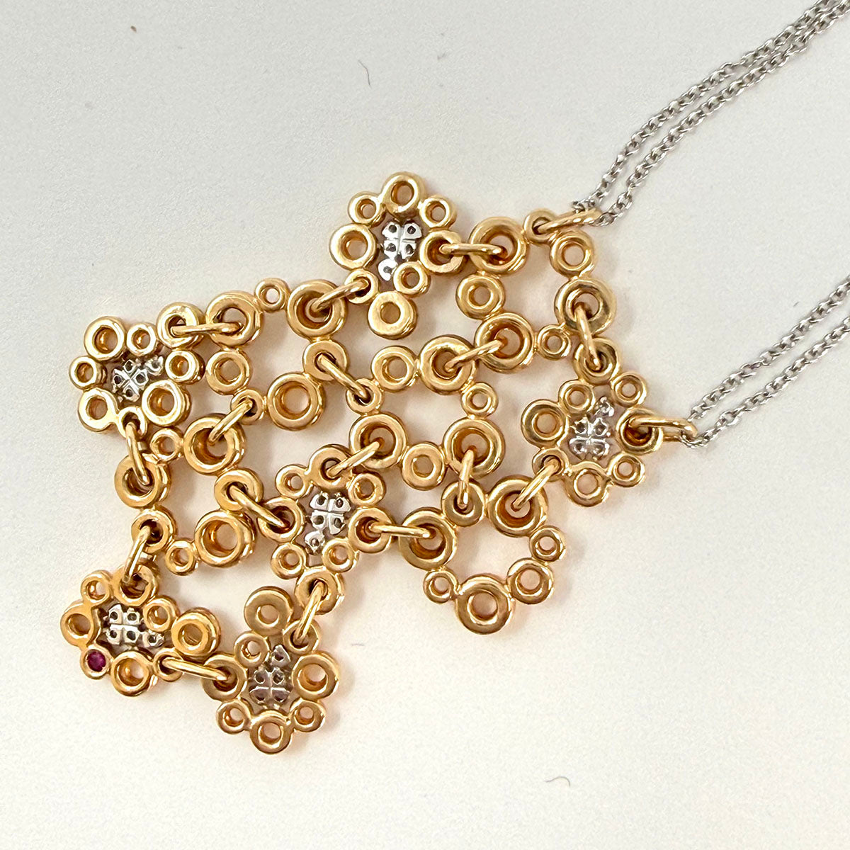 Roberto Coin 18K Gold Diamond Link Pendant Necklace