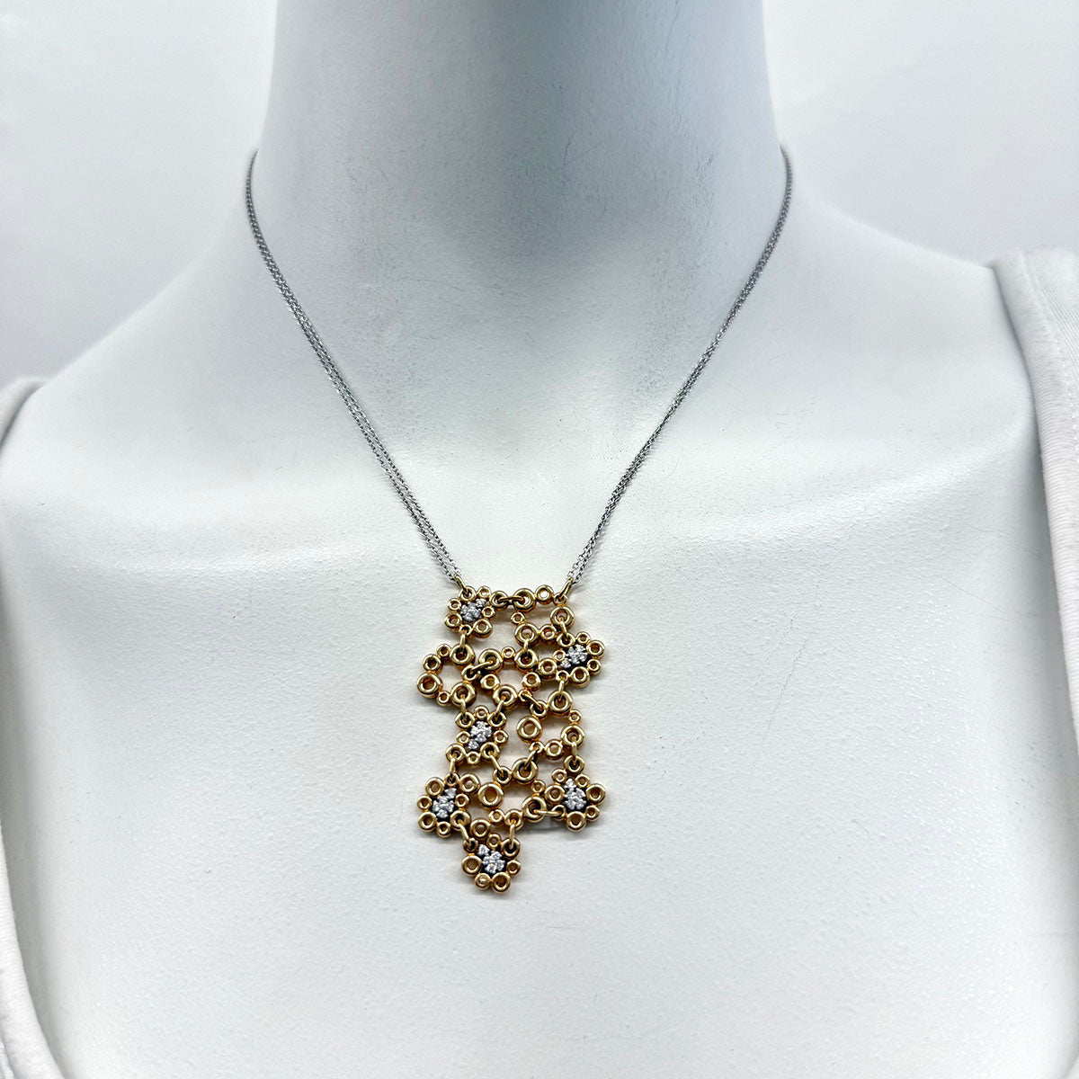 Roberto Coin 18K Gold Diamond Link Pendant Necklace