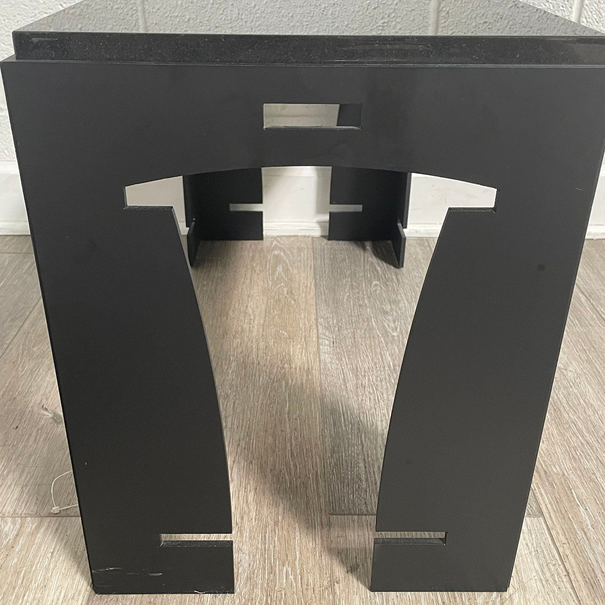 Pair Of Black Marble Top End Tables