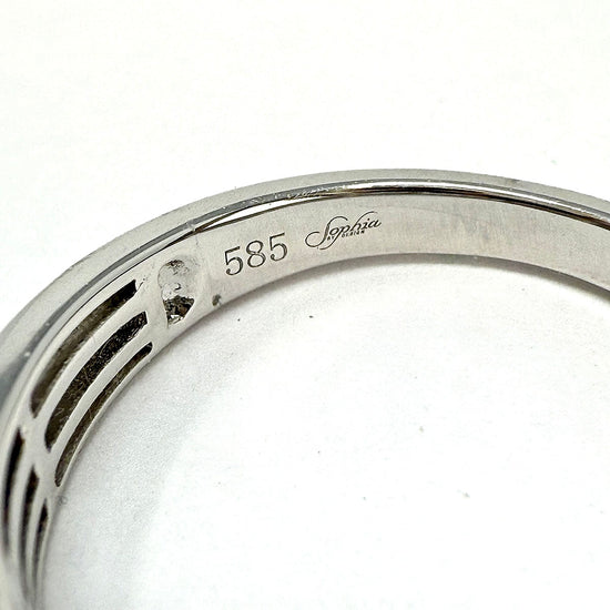 14K White Gold Ring with 0.07ct Pave Diamond