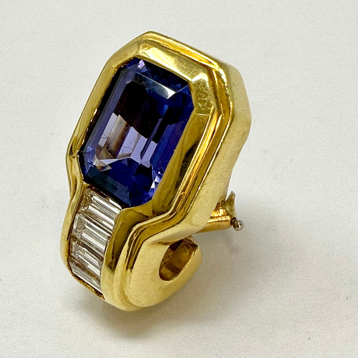 Susan Berman 18K Gold Tanzanite Earrings with Diamonds