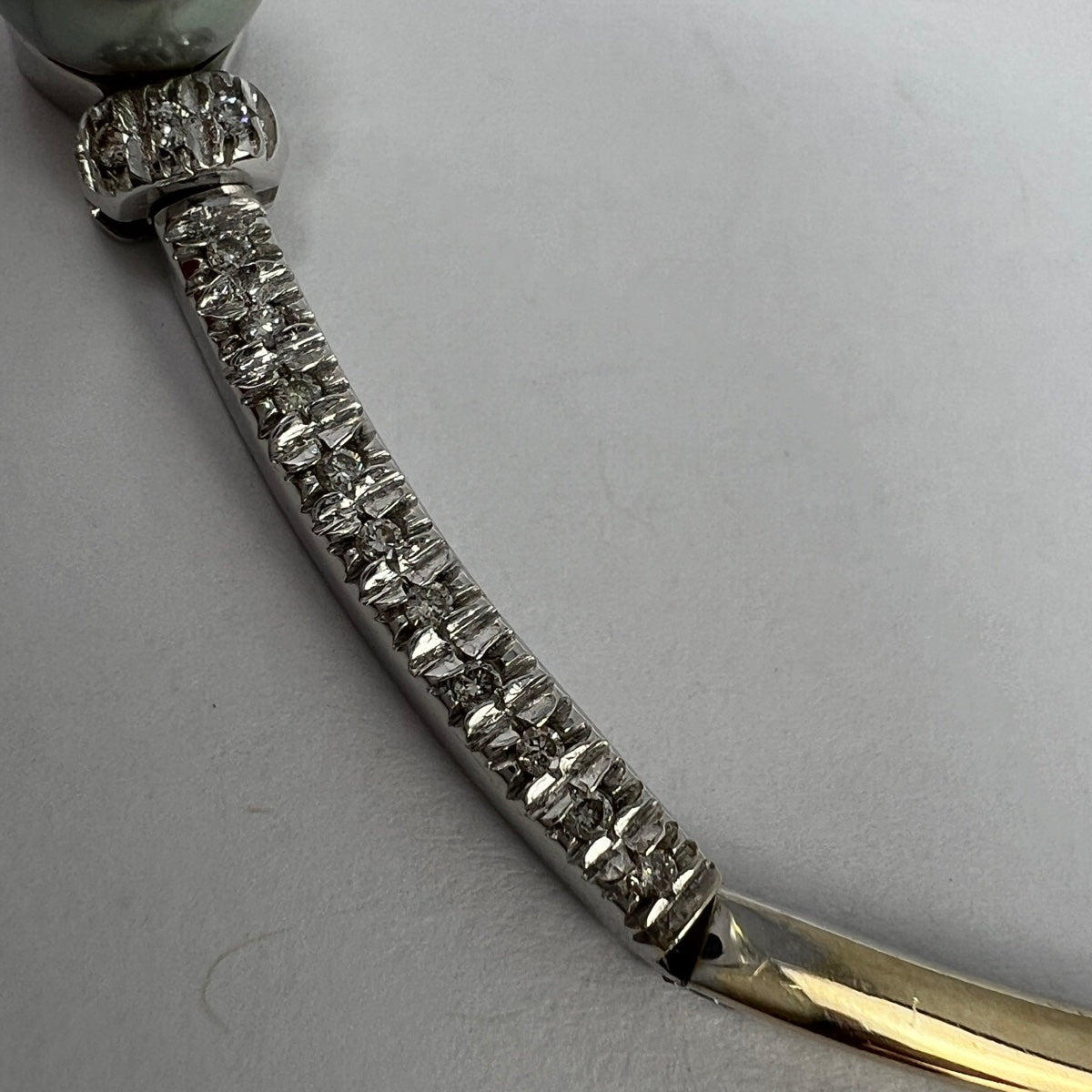 Craig Drake 18K White Gold Necklace with Gray Pearls and 90 Diamonds