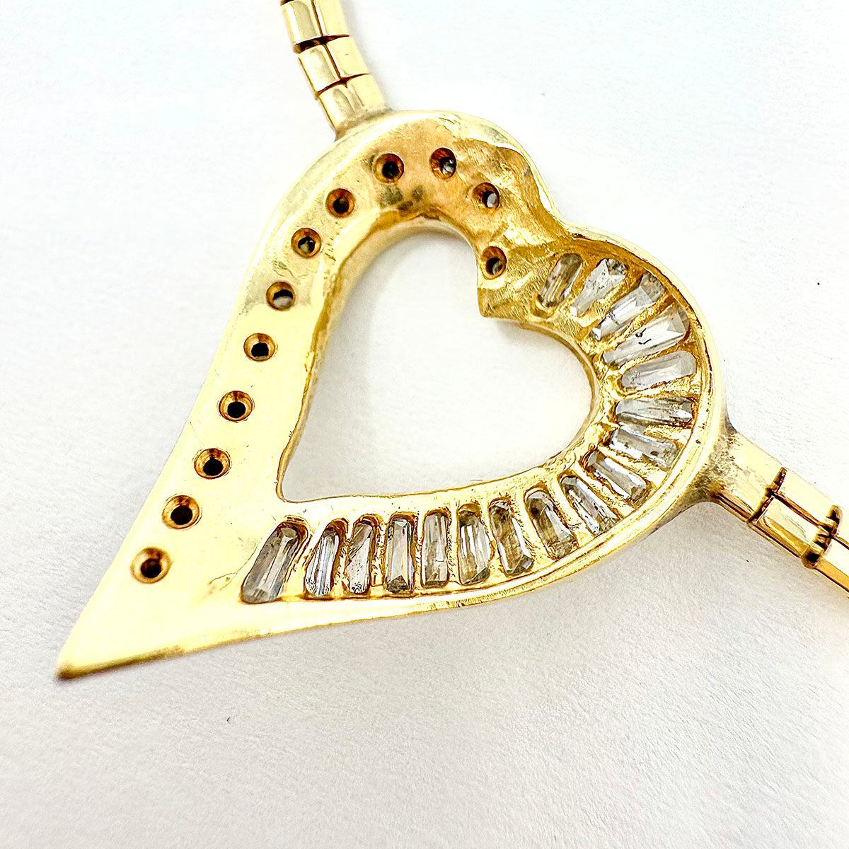 14K Gold Necklace Diamond Heart Necklace