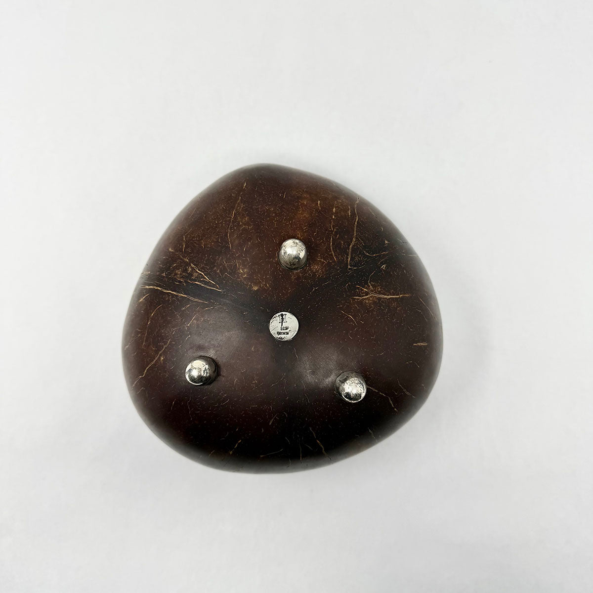 Coconut Bowl with Beaded Rim and Feet