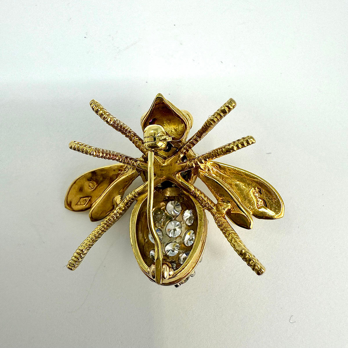 Rosenthal 18K Gold Bee Pin with 19 Full Cut Diamonds