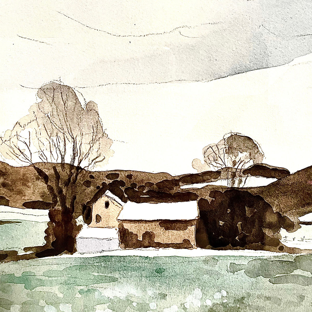 "Pasteur" Watercolor Painting Signed