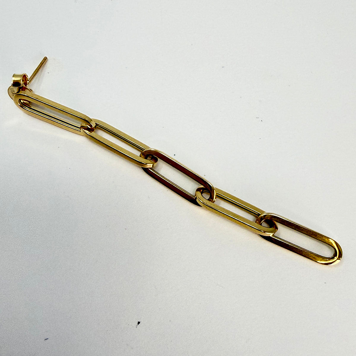 14K Paperclip Link Earrings