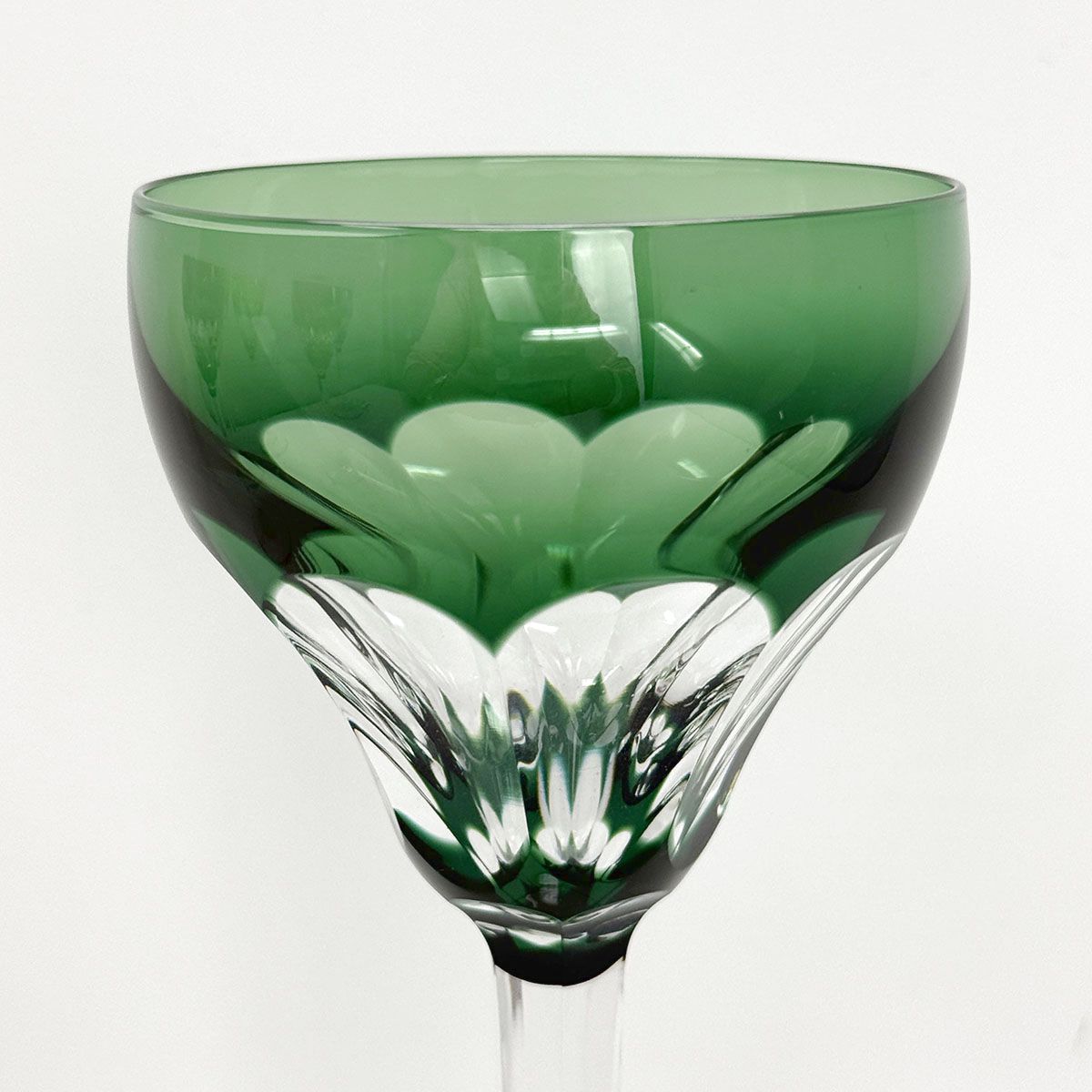 Val St Lambert Set of 11 Wine Glasses Various Colors Cut Crystal
