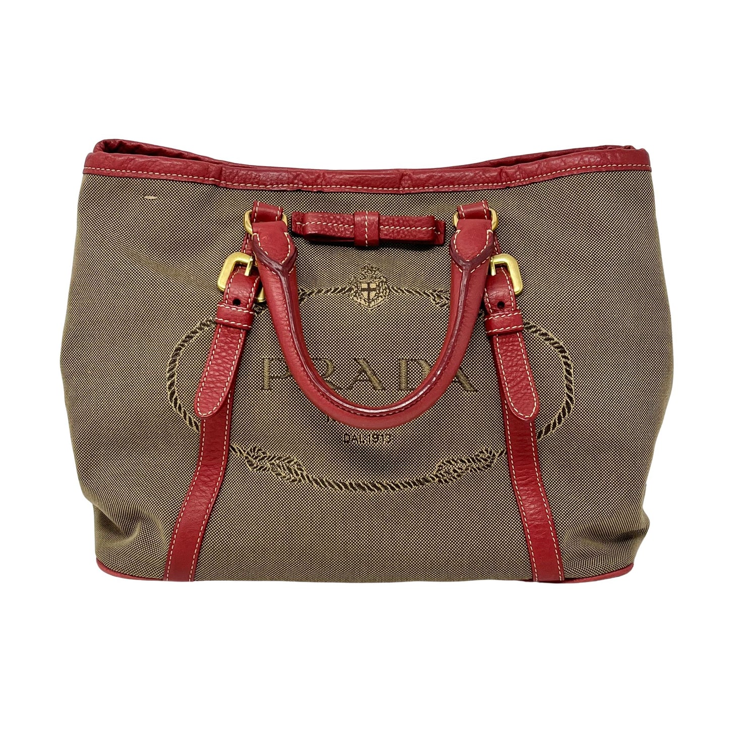 Prada Logo Jacquard Tote