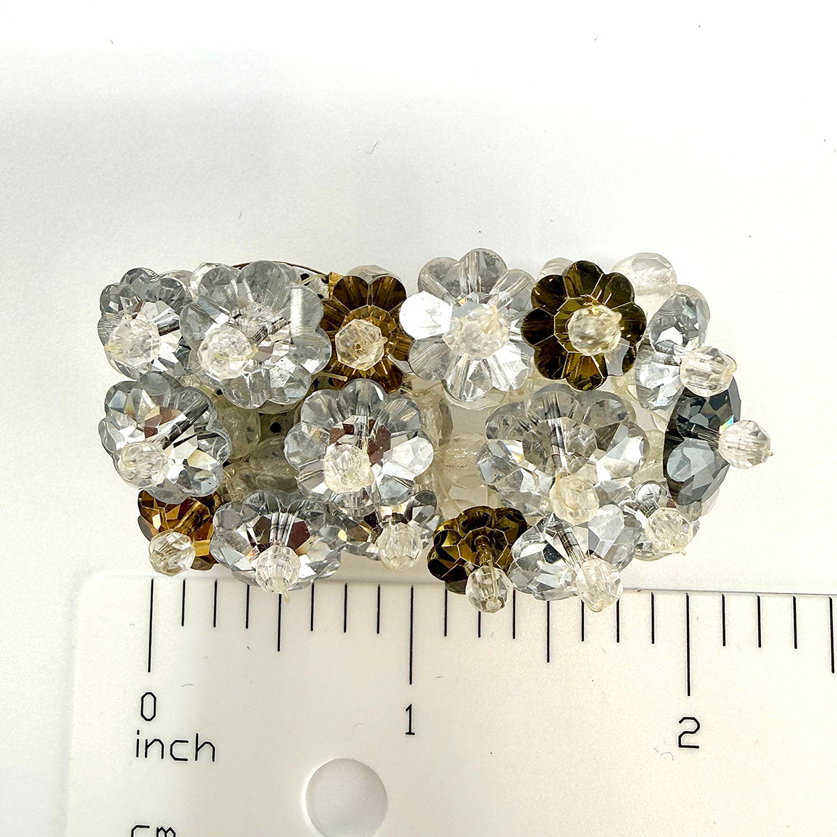 Signed Coppola e Toppo Iridescent Crystal Dangle Clip-on Earrings