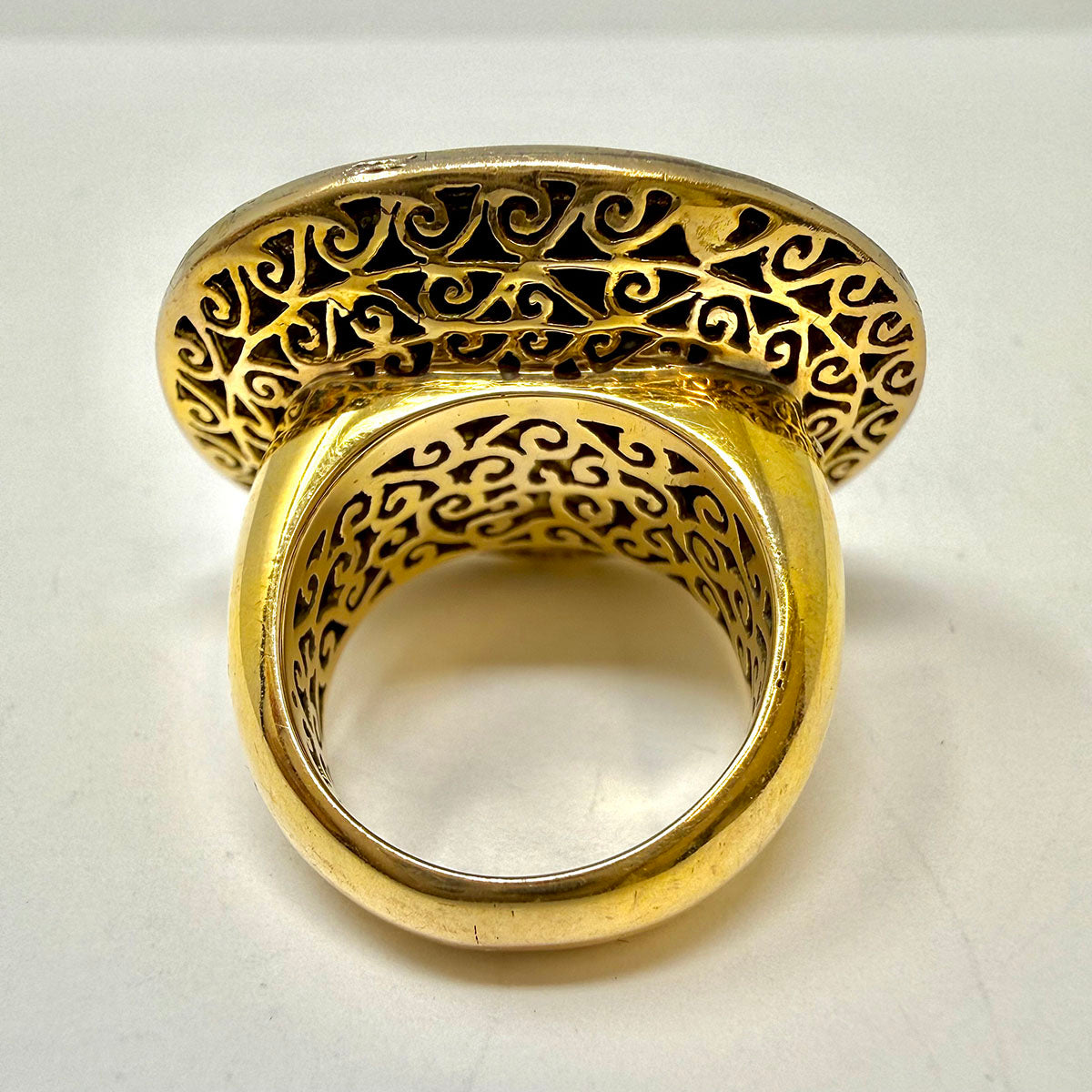 Sutra 14K Gold and Anodized Steel Ring with 10 Rose Cut Diamond