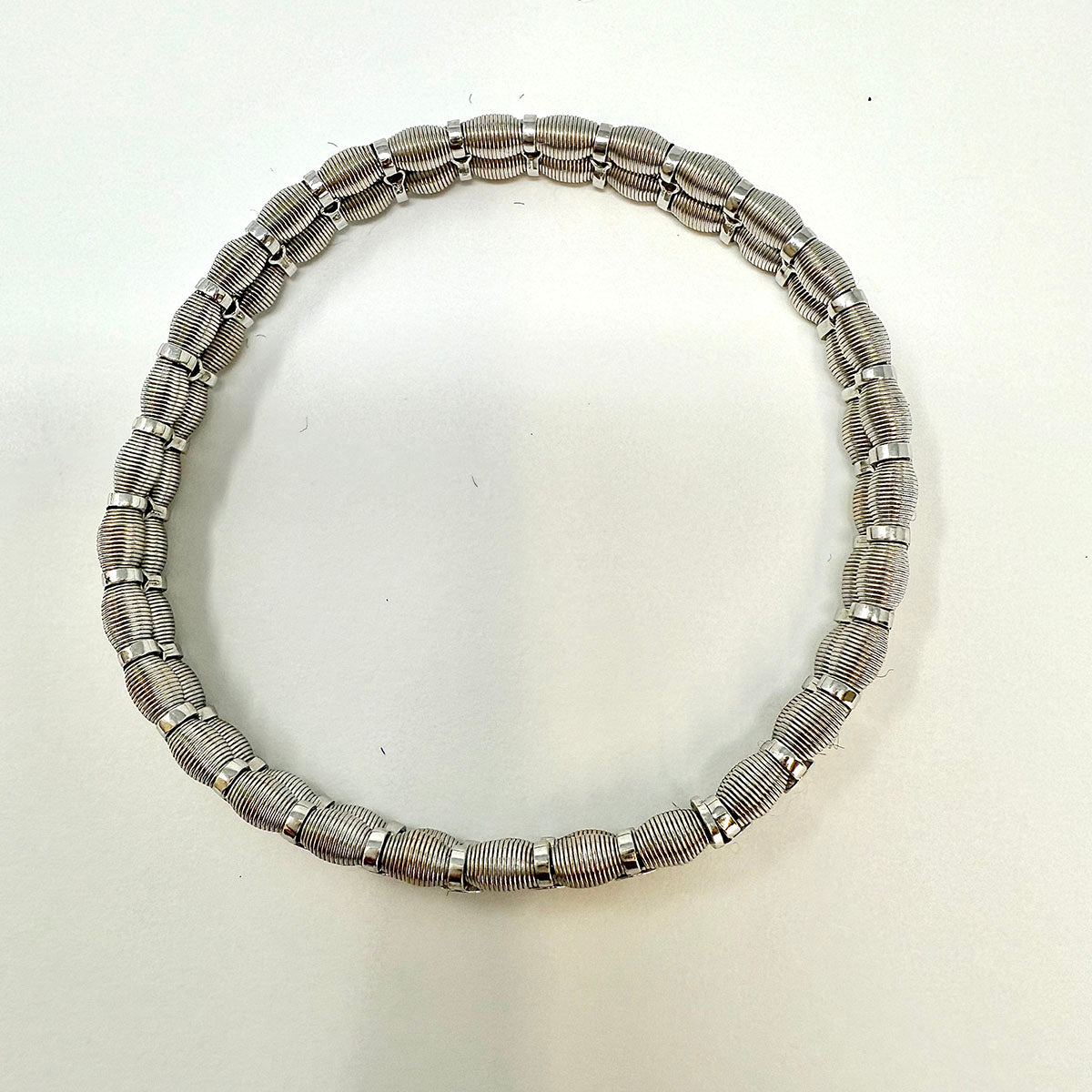 Jarrieterre 18K White Gold and Stainless Steel Flexible Diamond Bracelet