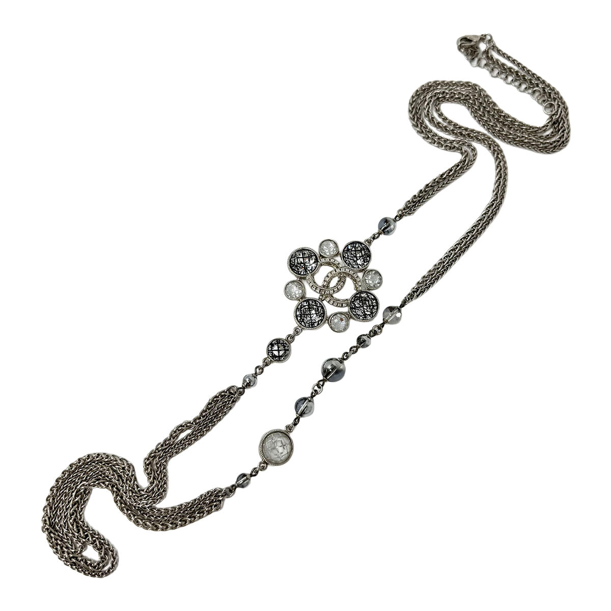 Chanel Double Layered Large Snowflake Station Necklace