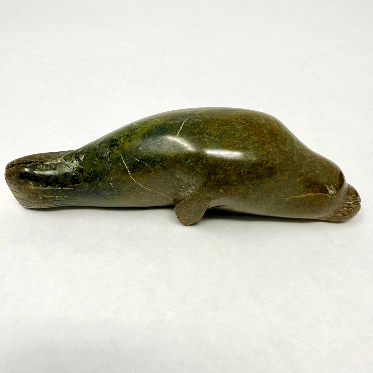Pair of Soapstone Sculptures: Seal and Bird