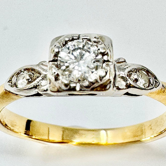 14K Gold Ring with 3 Diamonds