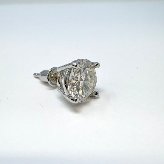 8mm Round Moissanite Stud Earrings