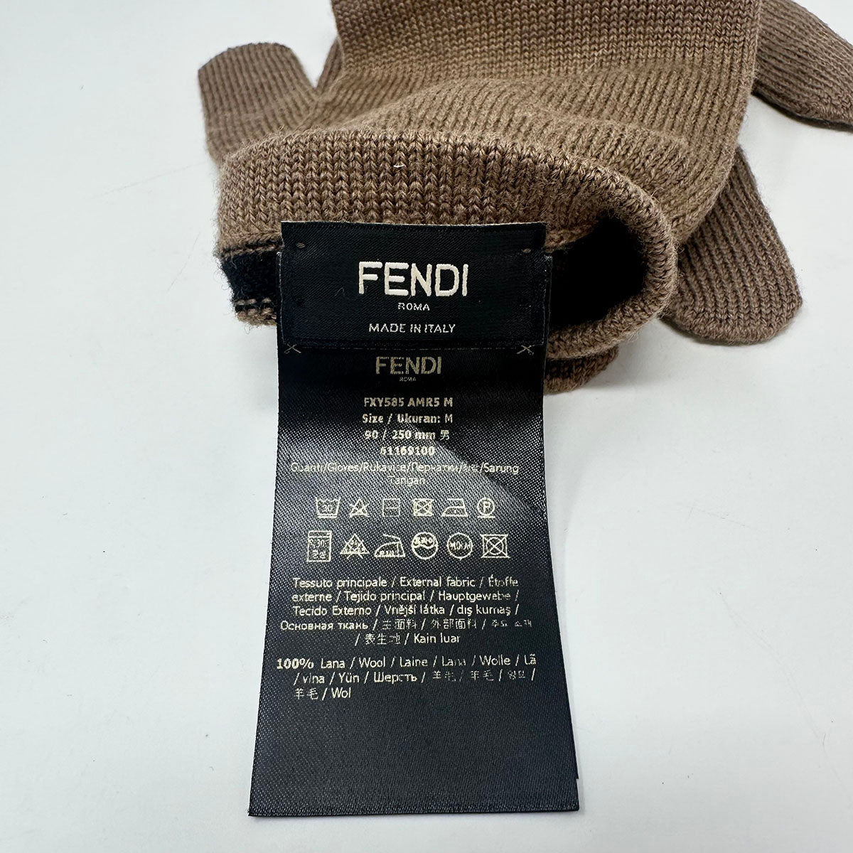 Fendi Wool Gloves with FF Logo