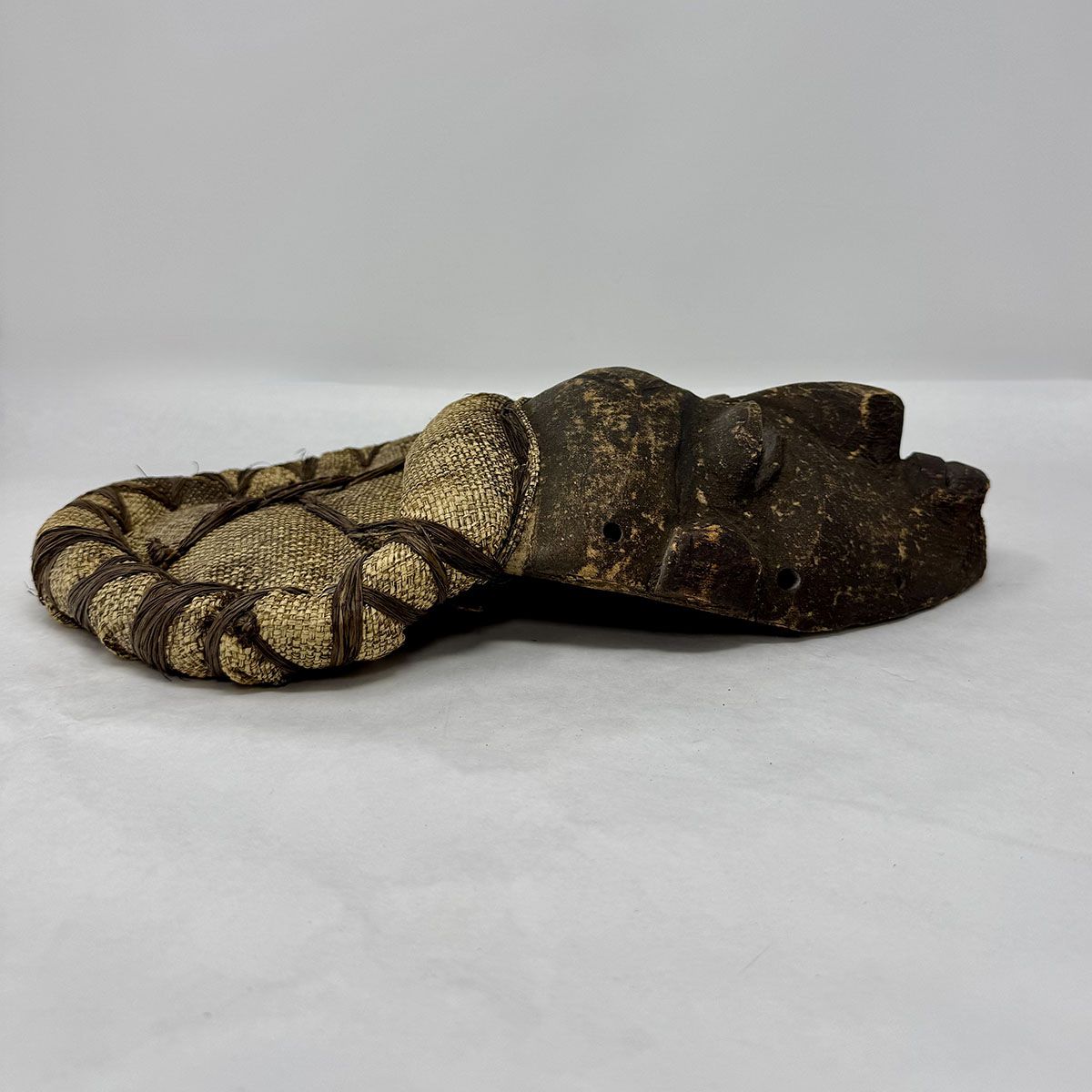 Wood Mask with Weaved Headdress from the Congo