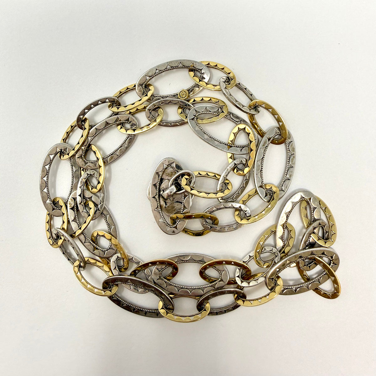Tacori Sterling and 18K Gold Oval Link Necklace