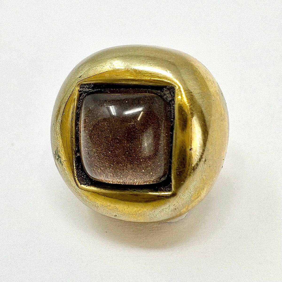 Vaubel Gold-tone Earrings with Brown Cabochon