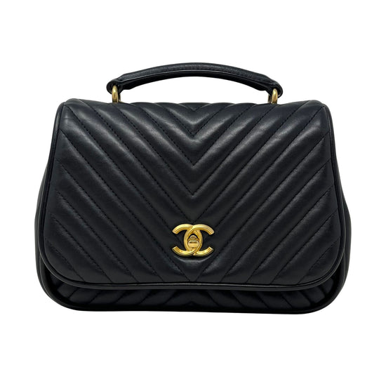 Chanel Reverse Chevron  Top Handle Bag