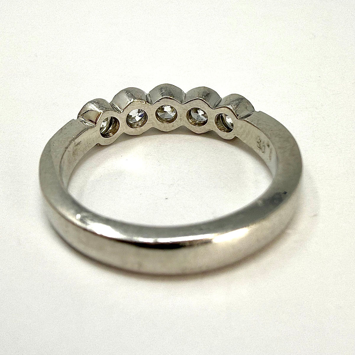 Bez Ambar Platinum Ring with 5 Full Cut Diamonds