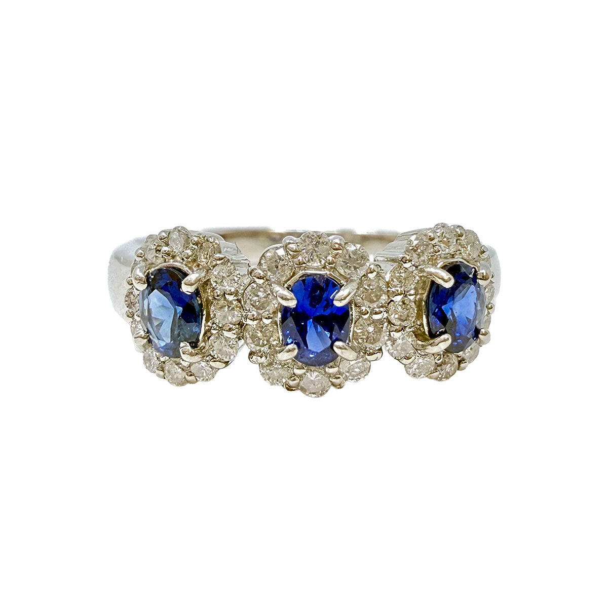Platinum Sapphire and Diamond Ring