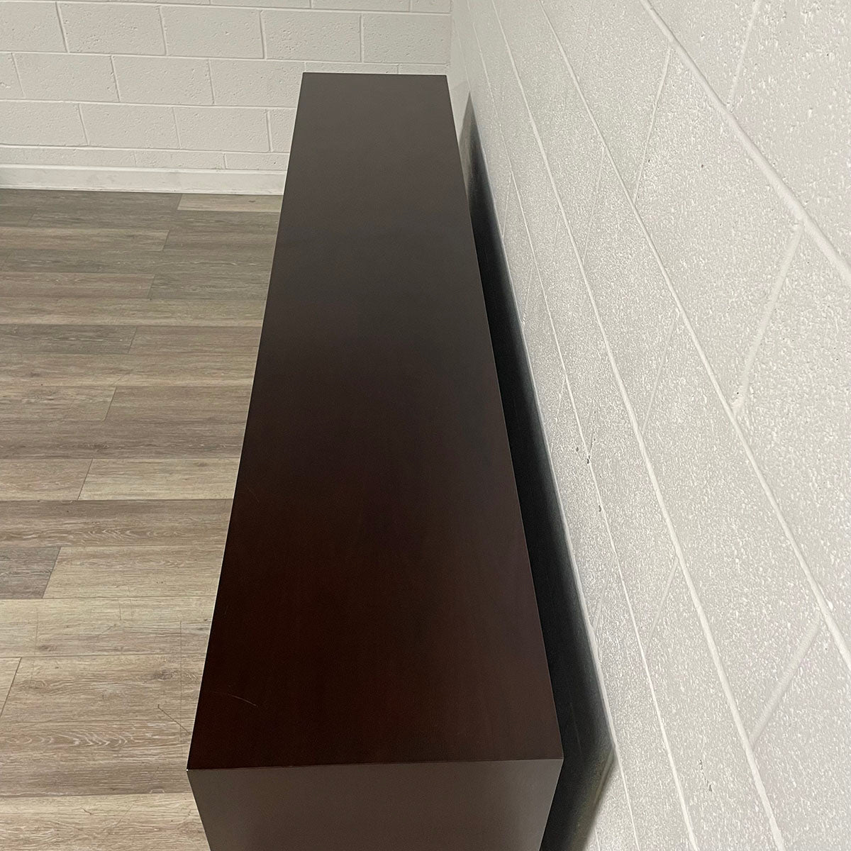 Sideboard with Leather Doors and Dark Wood