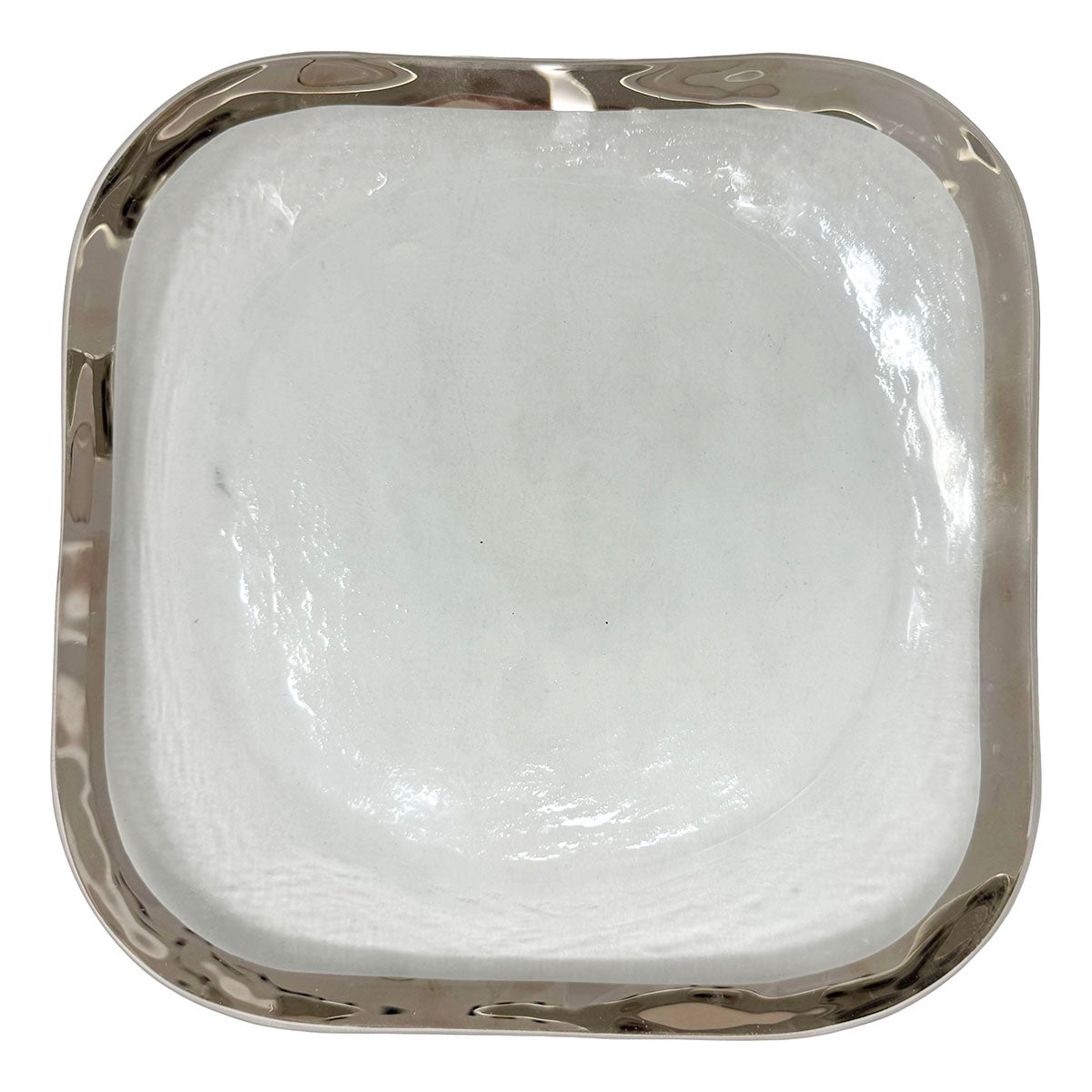 Roman Antique Platinum Square Rounded Dinner Plates Set of 8