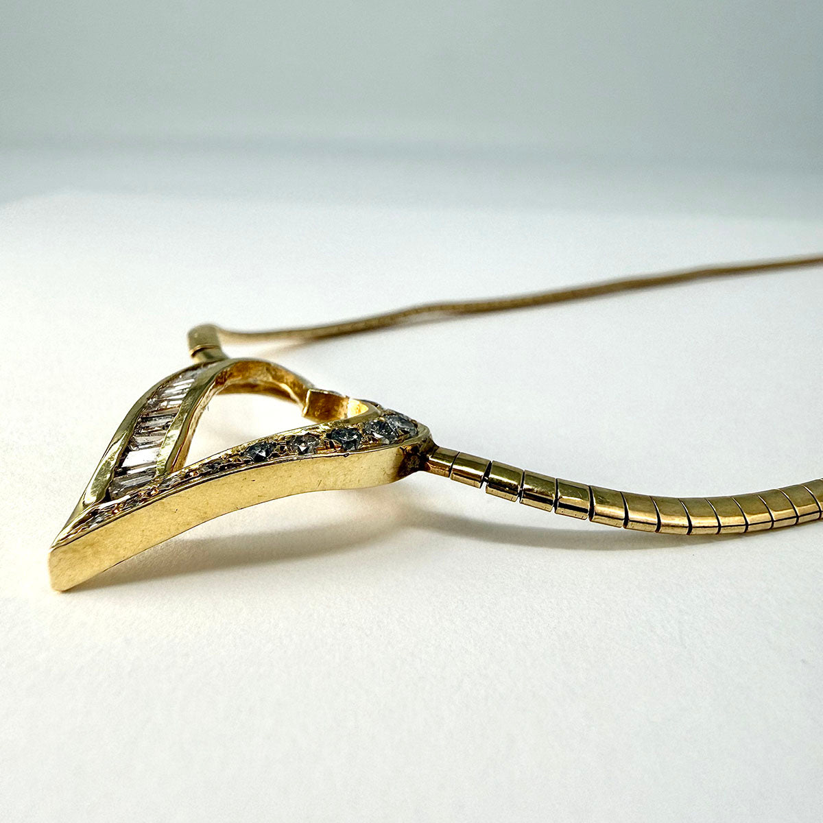 14K Gold Necklace Diamond Heart Necklace