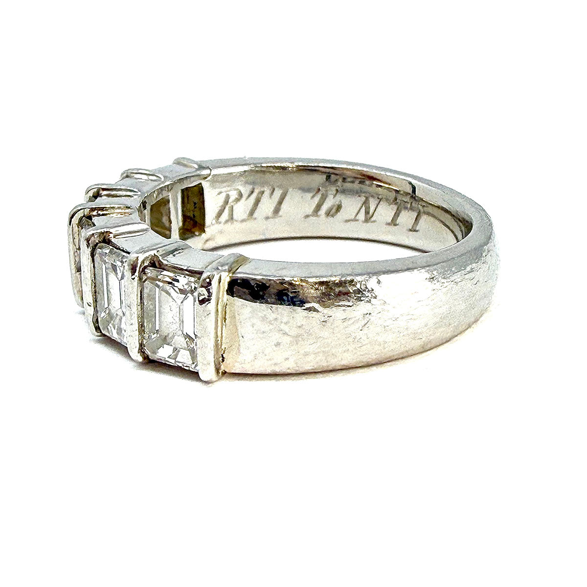Platinum Band with 6 Diamonds