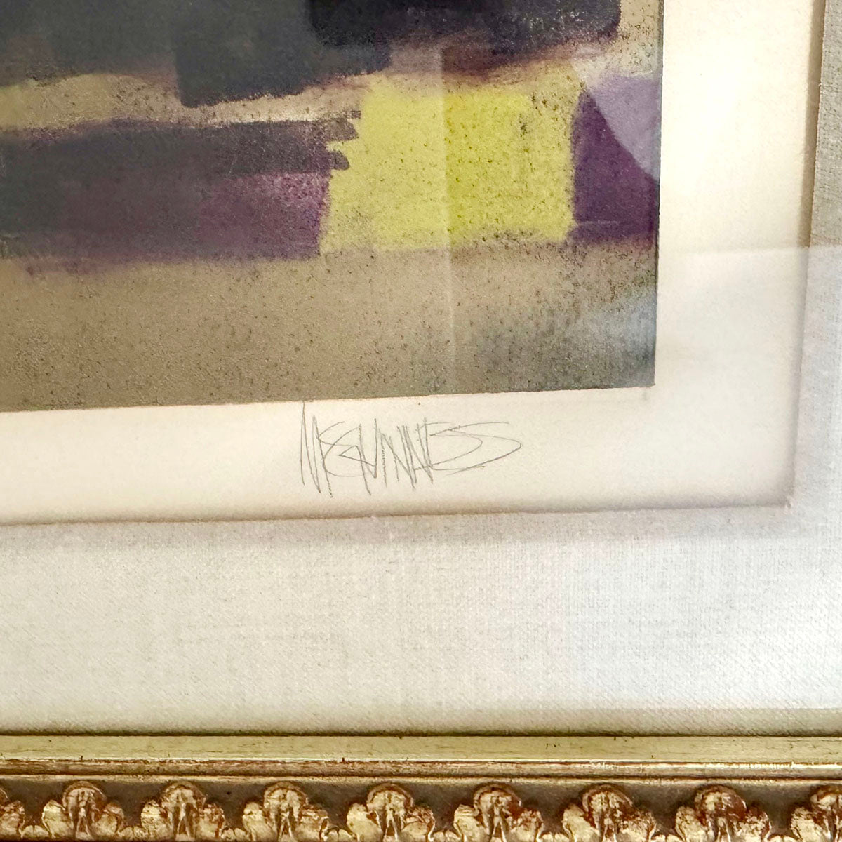 "Abtract Print with Geometric Designs IV", Signed