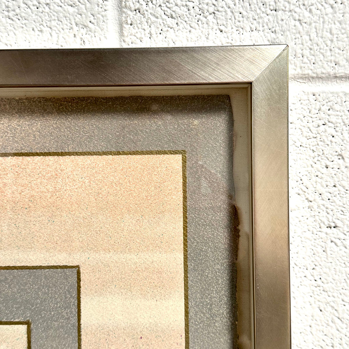 Mixed Media Shadow Box with Layered Materials, Signed