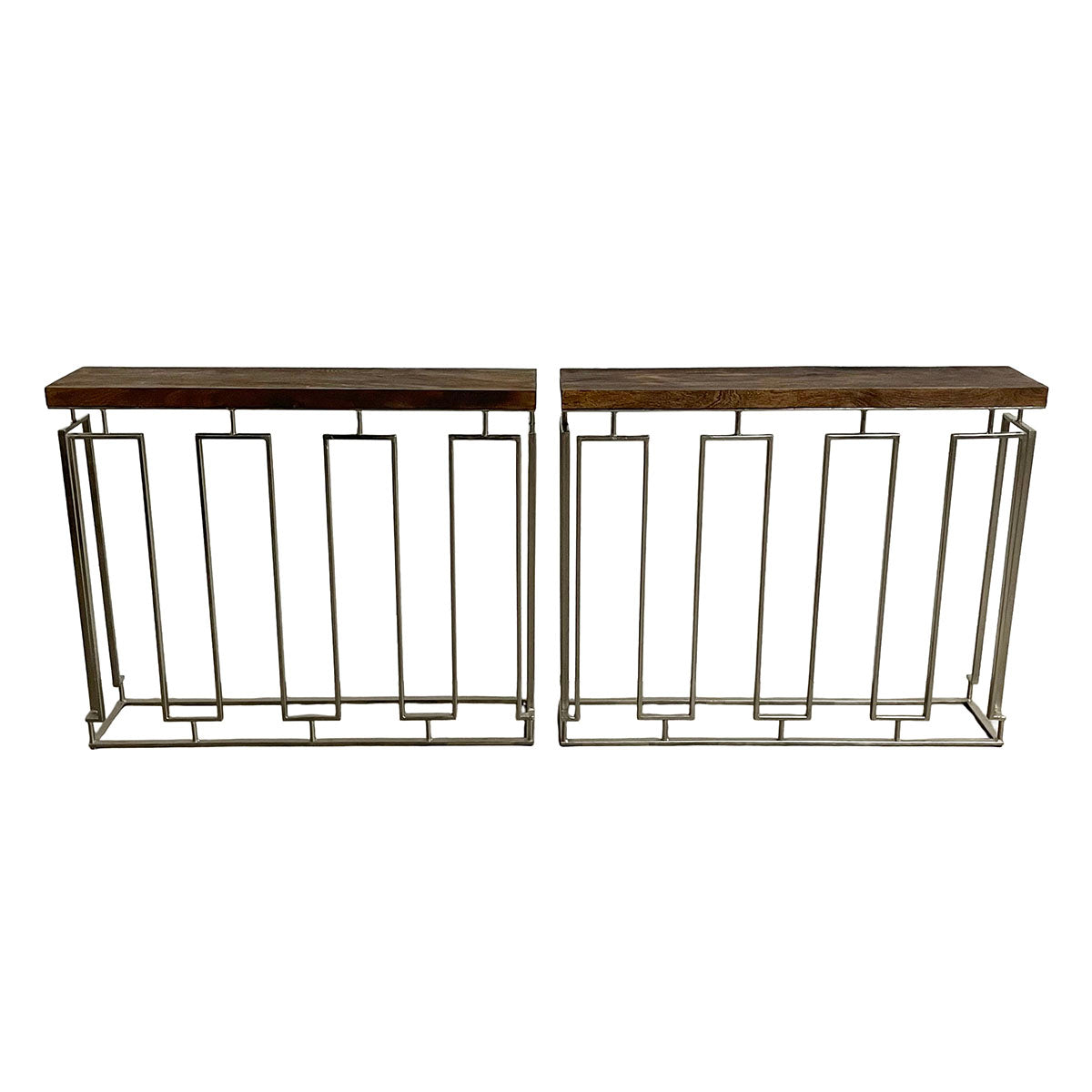 Contemporary Wood and Metal Console Table