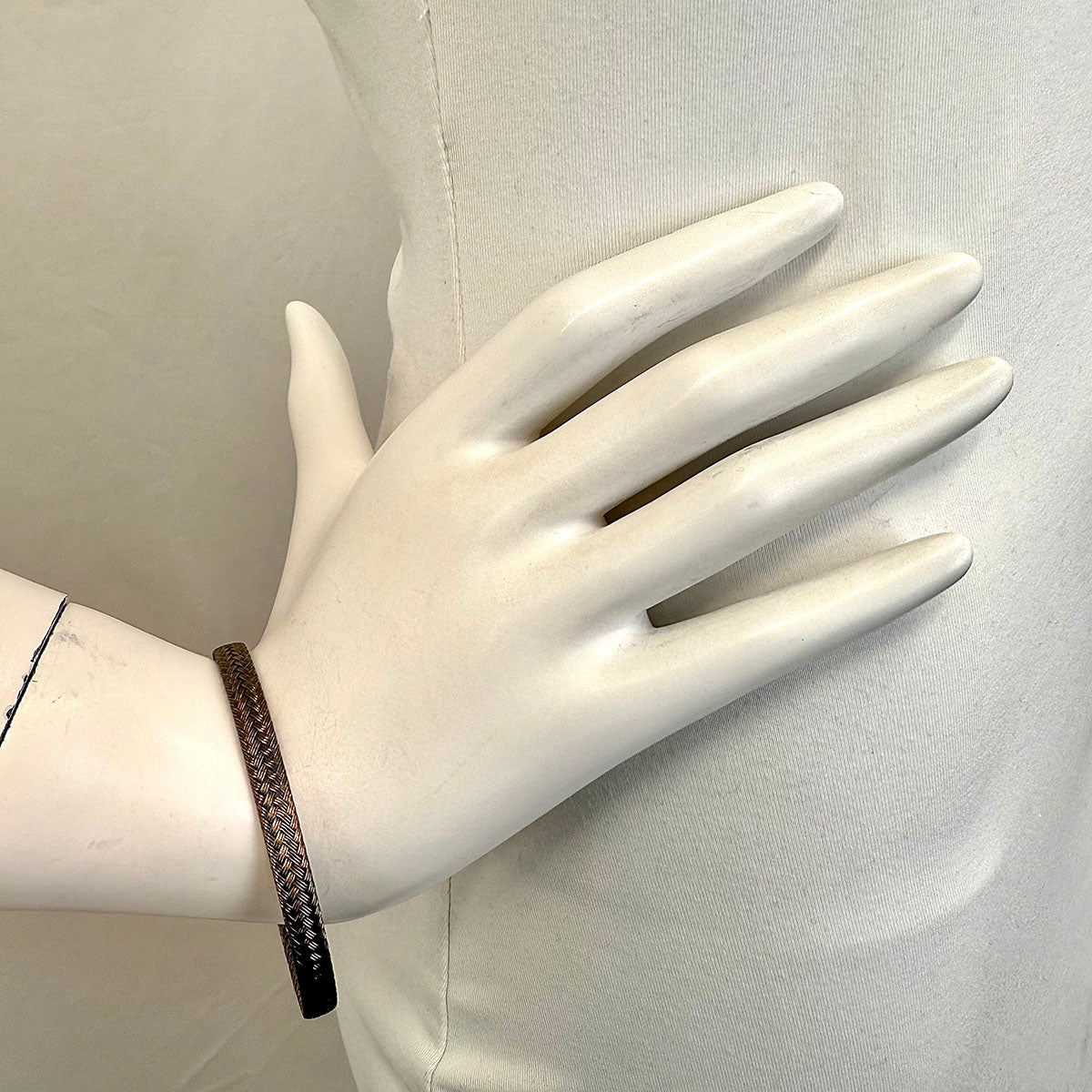 New Tateossian Sterling Silver and Cooper Weave Men's Cuff Bracelet