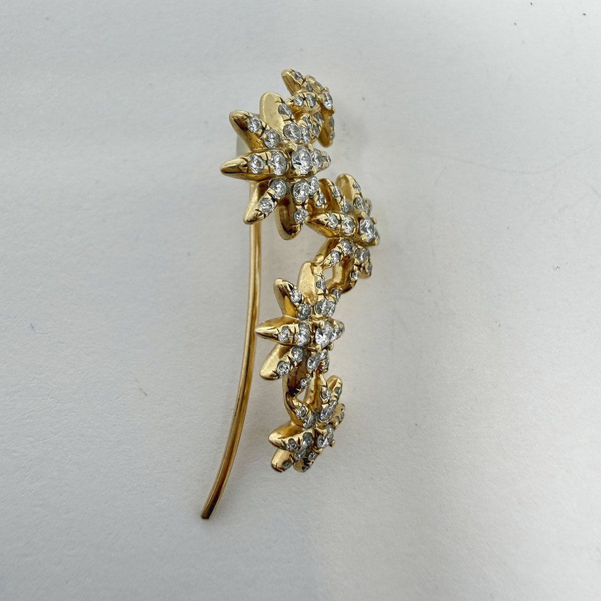 David Yurman 18K Gold Starburst Climber  Earrings with Diamonds