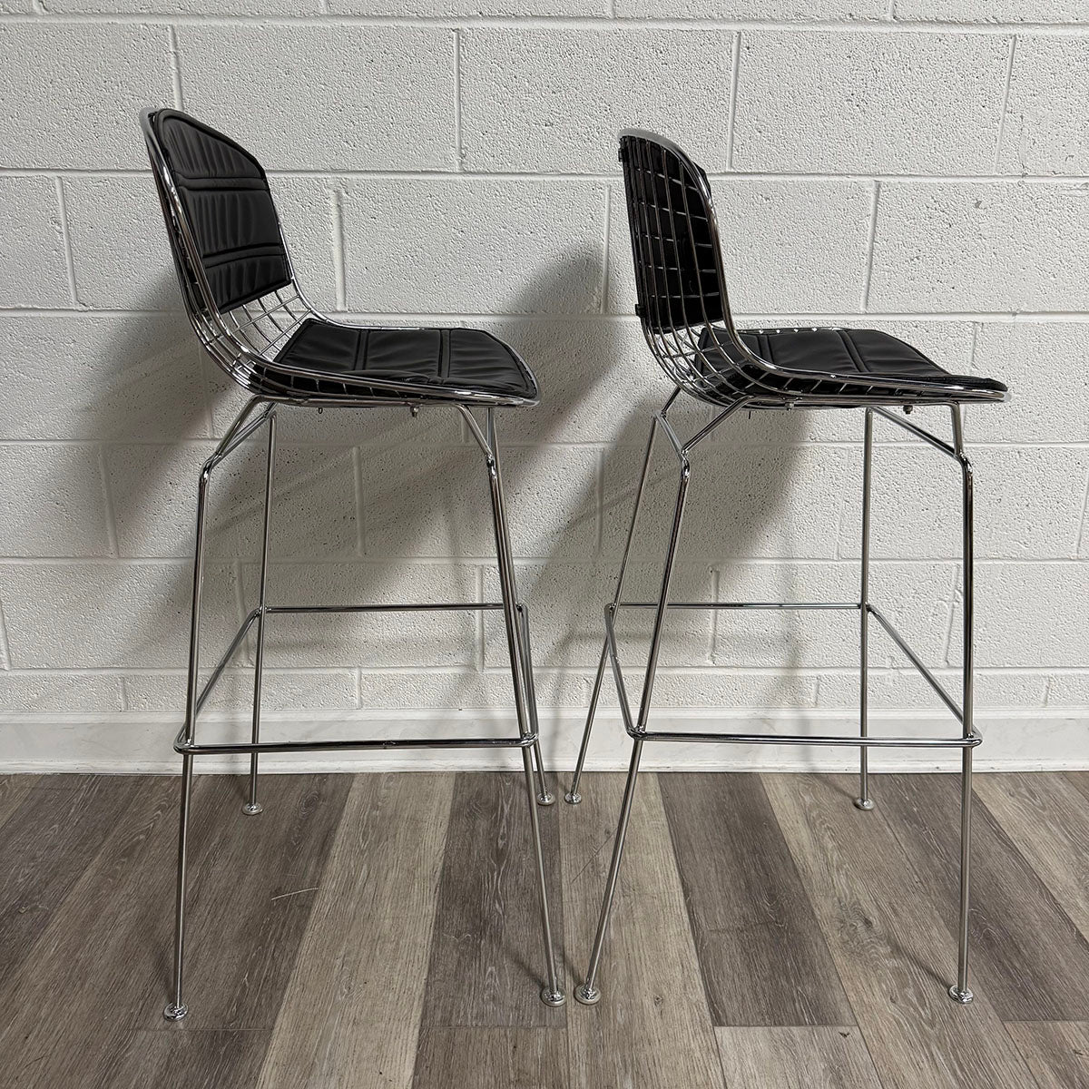 Pair of Bertoia Style Bar Stools