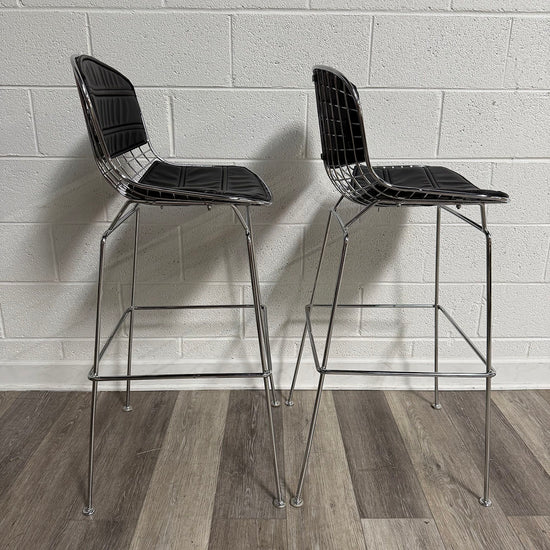 Pair of Bertoia Style Bar Stools